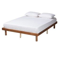 Baxton Studio Winston Mid-Century Modern Walnut Brown Finished Wood King Size Platform Bed frame